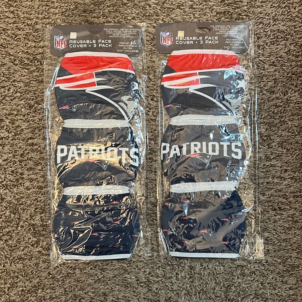 New England Patriots Reusable Face Covers 6-Pack